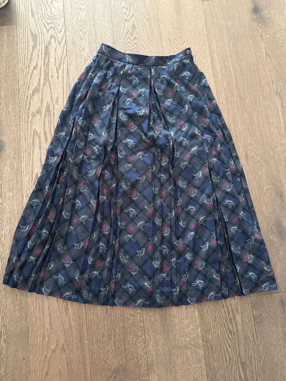 Pendleton Vintage Pleated Navy Plaid Skirt - size 4